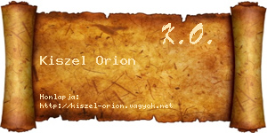 Kiszel Orion névjegykártya